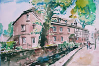 Mühle Höxter, Architektur, Aquarell
